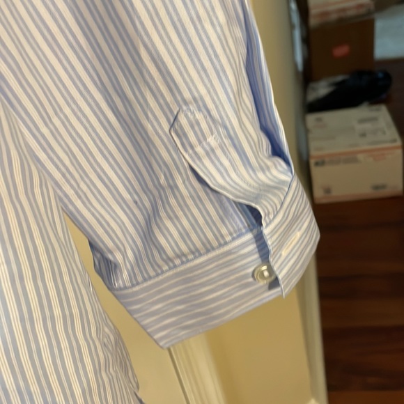 Catherine’s Blue/White Crisp Cotton No Iron Princess Seamed Blouse 2X - Picture 5 of 6